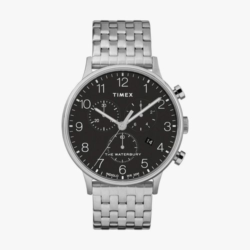 Reloj análogo plateado
