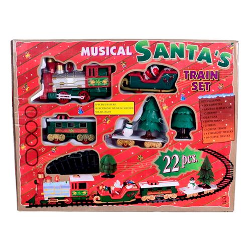 Tren navideño con luz y música 22 piezas