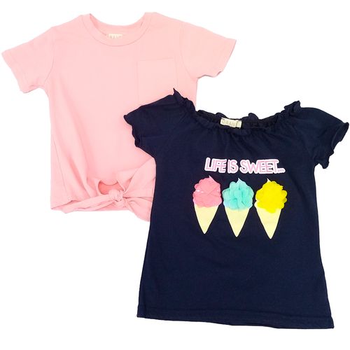 Set de 2 blusas multicolor para niña