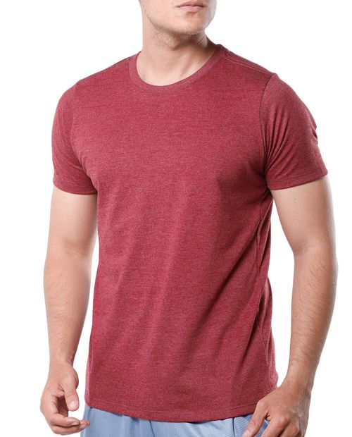 Camiseta round neck burgundy heather
