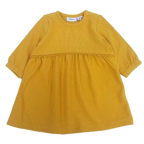 Vestido amarillo sólido para bebé niña