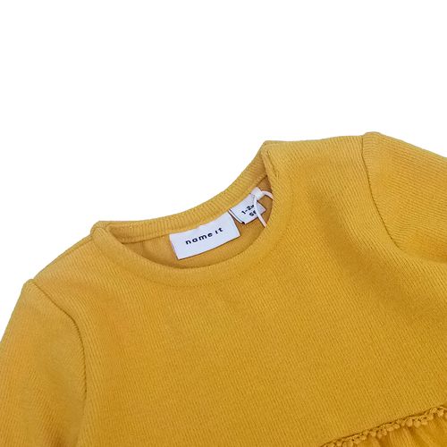 Vestido amarillo sólido para bebé niña
