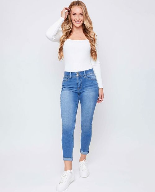 Jeans YMI skinny lavado medio de cintura alta para dama