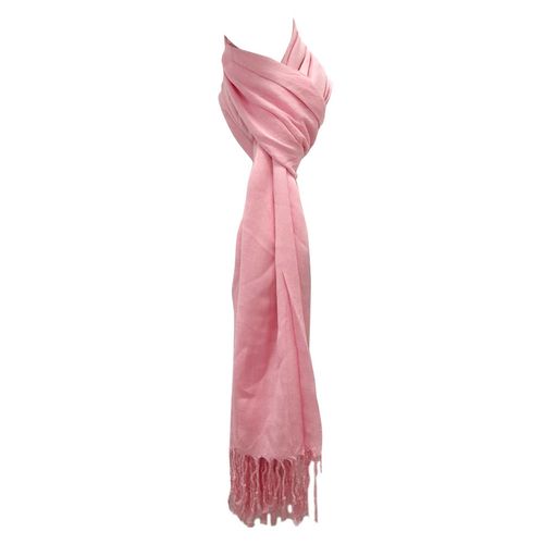Bufanda blush pashmina con fringe