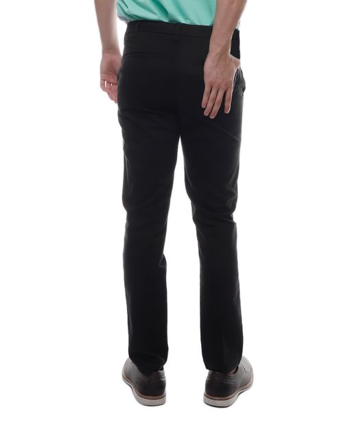 Pantalón straight fit negro sólido para hombre
