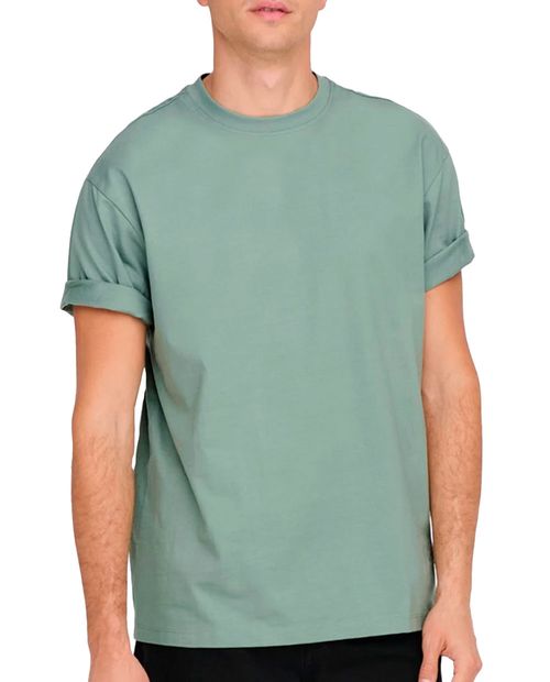 Only & Sons Camiseta básica verde para hombre