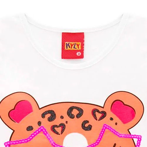 Blusa blanca con estampado para niña
