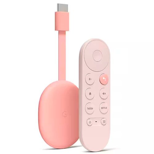 Reproductor multimedia Chromecast con Google tv 4k rosa