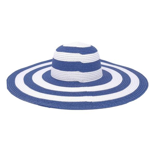 Sombrero de playa Sabrina blanco/azul para dama