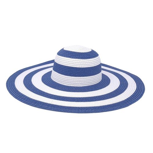 Sombrero de playa Sabrina blanco/azul para dama