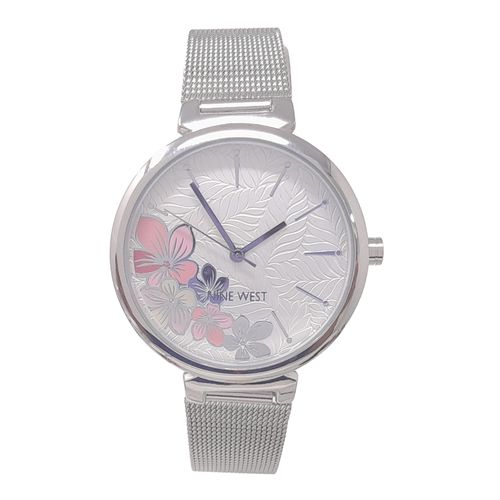 Reloj Nine West análogo metálico plateado para mujer