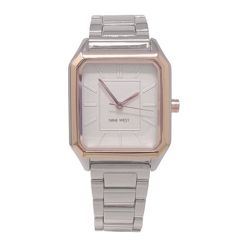 Reloj Nine West análogo metálico plateado para mujer