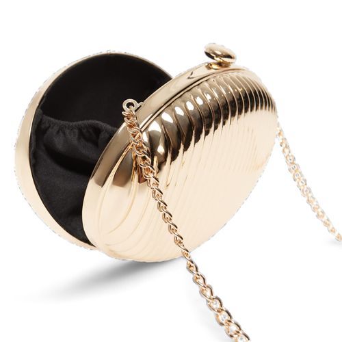 Cartera clutch Sfera color dorado para mujer