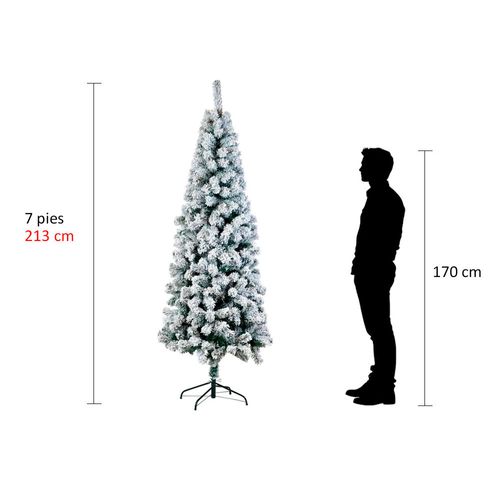 Árbol navideño nevado 7 pies con 500 tips