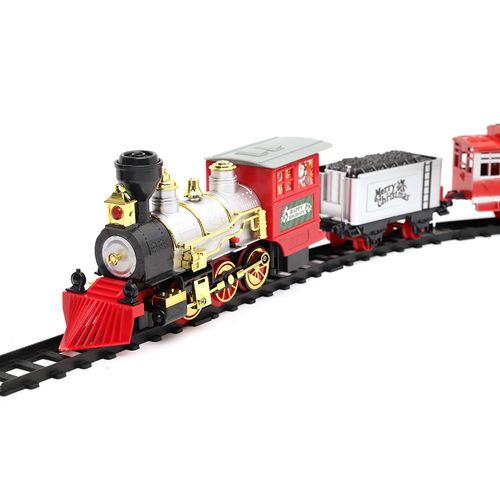 Set de tren navideño con luces y música 29pz 158cm x 88cm