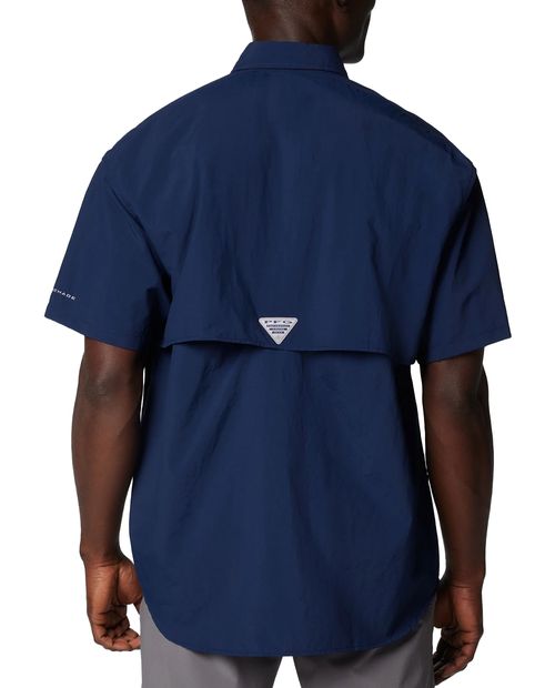 Camisa Columbia PFG Bahama II navy sólida para hombre