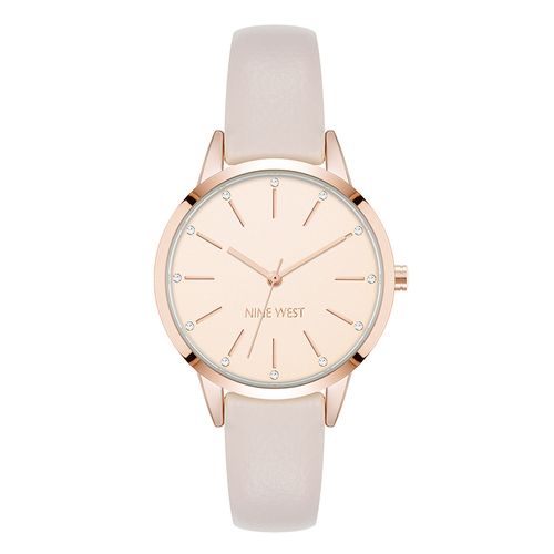 Reloj Nine West análogo cuero beige para mujer