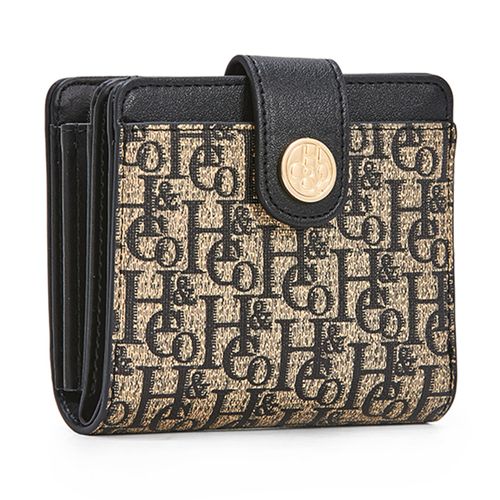 Billetera flap H&Co color negro para mujer