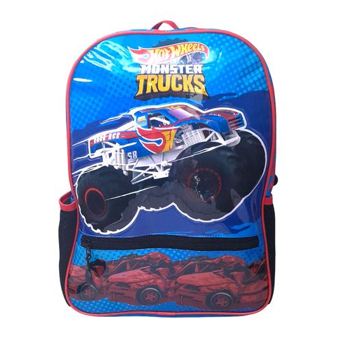 Mochila escolar infantil Hot Wheels monster truck