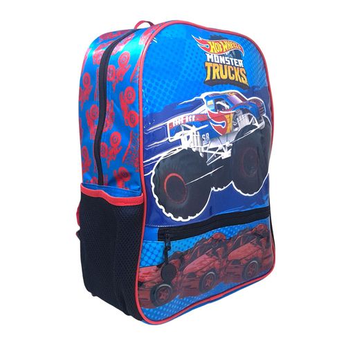 Mochila escolar infantil Hot Wheels monster truck