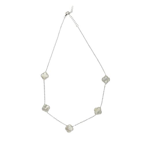 Collar de tréboles de plata para mujer