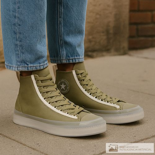 Zapato deportivo casual Converse color verde para hombre