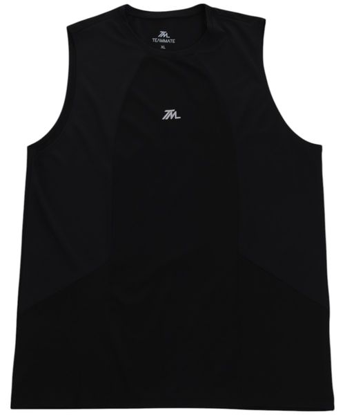 Camiseta deportiva Teammate negra con textura para hombre