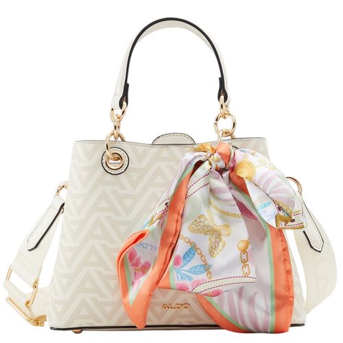 Cartera satchel Aldo color beige para mujer