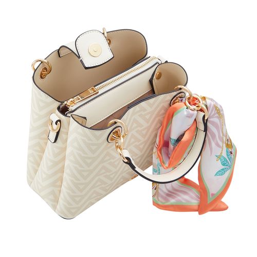 Cartera satchel Aldo color beige para mujer