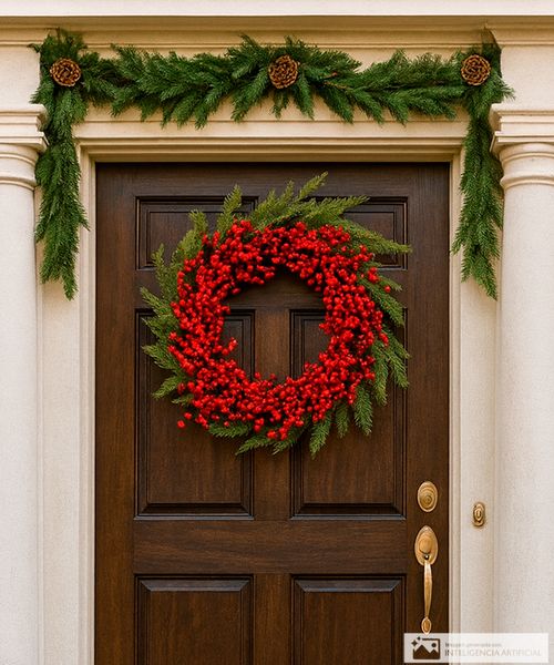 Corona de bayas rojas 61 cm