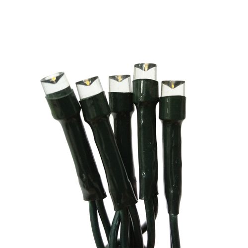 Caja de luces cascada 100 cable verde y focos luz cálida