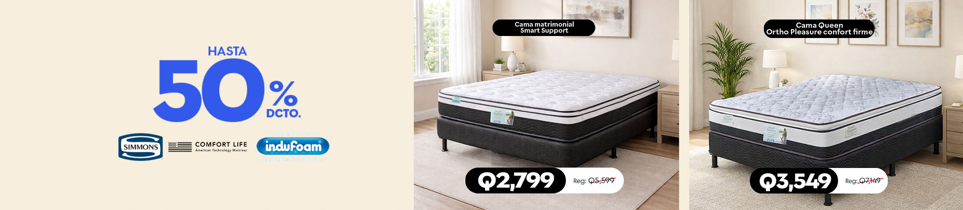 Camas y colchones Simmons y más marcas