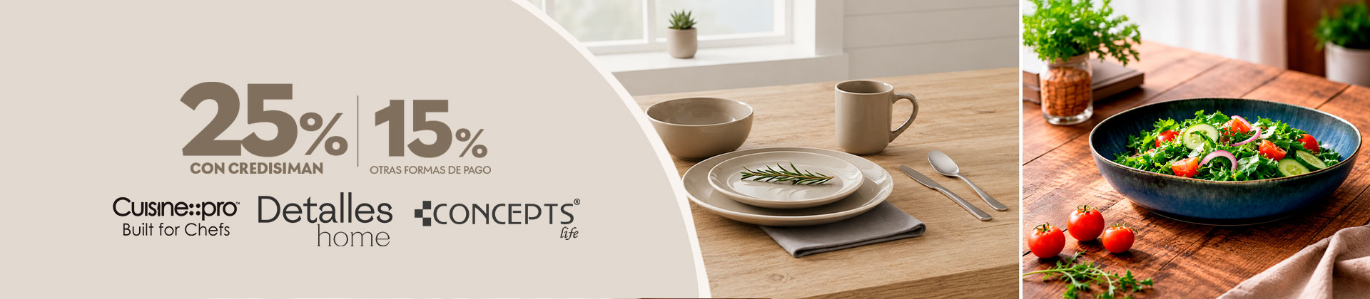 Hasta 25% de descuento en cocina y más