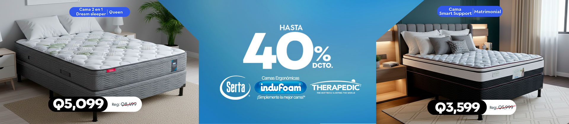 Hasta 50% de descuento en camas y colchones