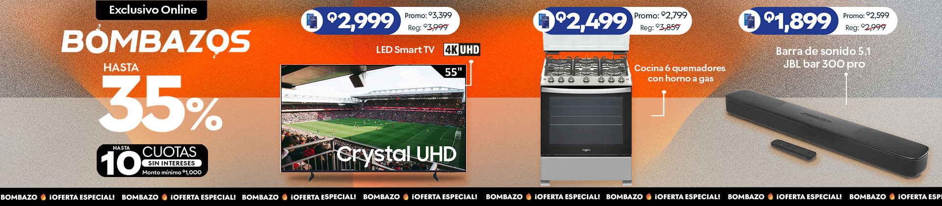 Descubrir descuentos en Pantallas, estufas y sonido en oferta