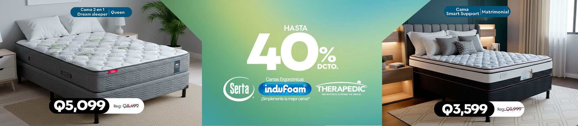 Hasta 50% de descuento en camas y colchones